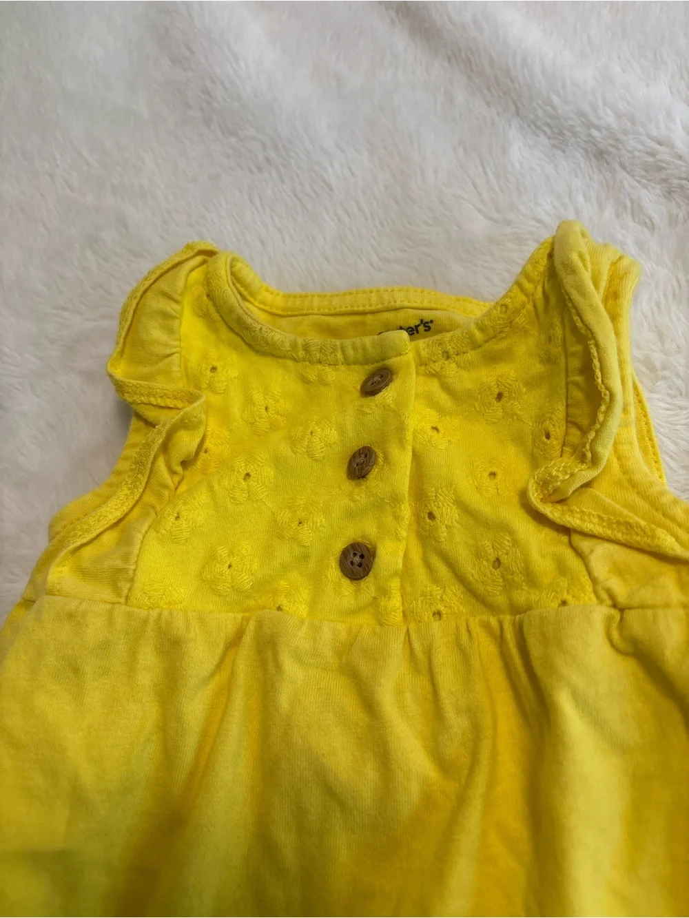 Carter's Bright Yellow Sleeveless Cotton Romper 6 months